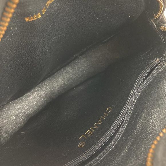 Chanel Fringe Chain Shoulder Leather Black Gold Shoulder Bag - Picture 3 of 4